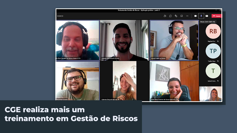 CGE realiza mais um treinamento em Gestão de Riscos