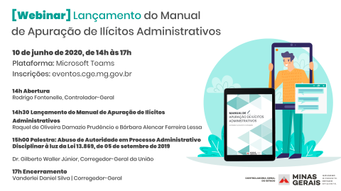 Manual de Apuração de Ilícitos Administrativos será lançado em Webnário promovido pela CGE-MG